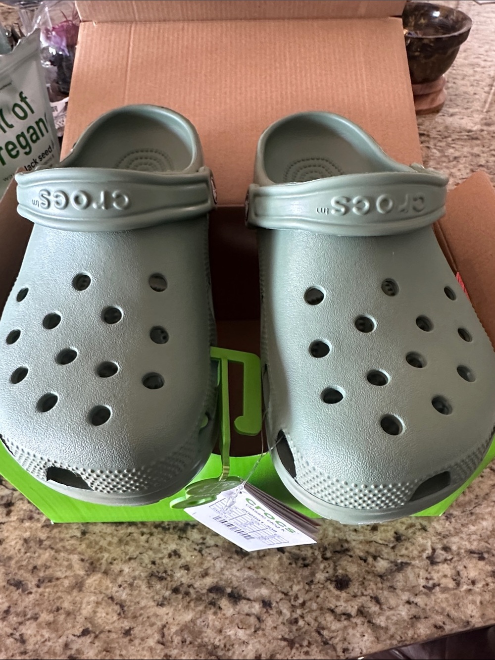 CROCS Kids Classic Clog in Sage Green